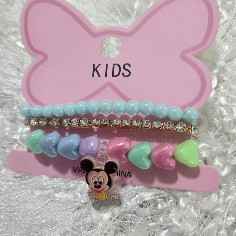 Kids Lot of 12 Minnie Style 3pcs Girl Bracelet Set